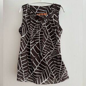 Tory Burch Brown and White Geometric Design